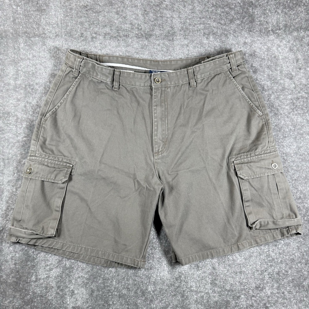 Big Dog Shorts‎ Men's XL Beige Cargo Cotton Adjustable Waist Dad Outdoor BBQ